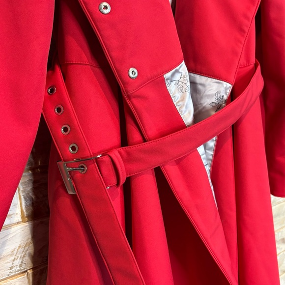 Rain Sisters Elegant Red Trench Coat for Women. NWT. Size L petite.  Gorgeous! - Picture 3 of 16